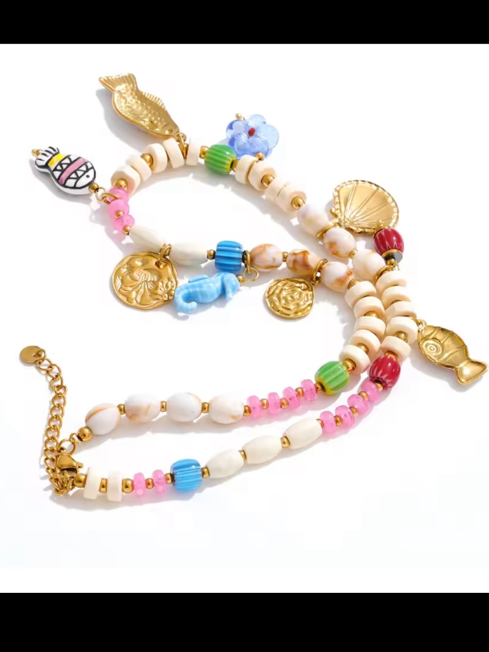Colorful Beach Charm  Beaded Necklace - Picture 9 of 11